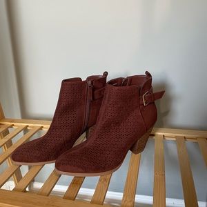 Cute fall booties with gold buckle!
